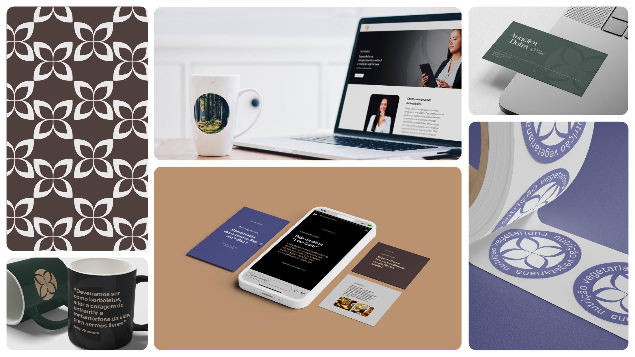Aplicaciones — patrón, sitio web, tarjeta, tazas, stories y stickers