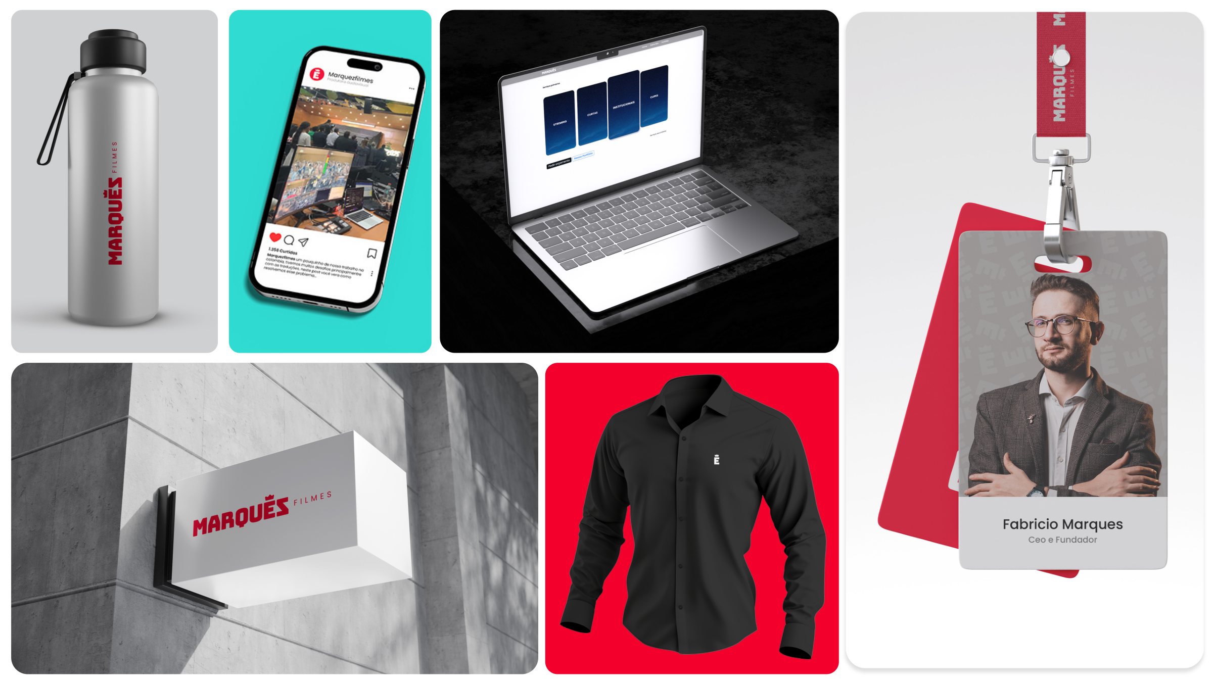 Aplicaciones — botella, Instagram, sitio web, fachada, uniforme y credencial