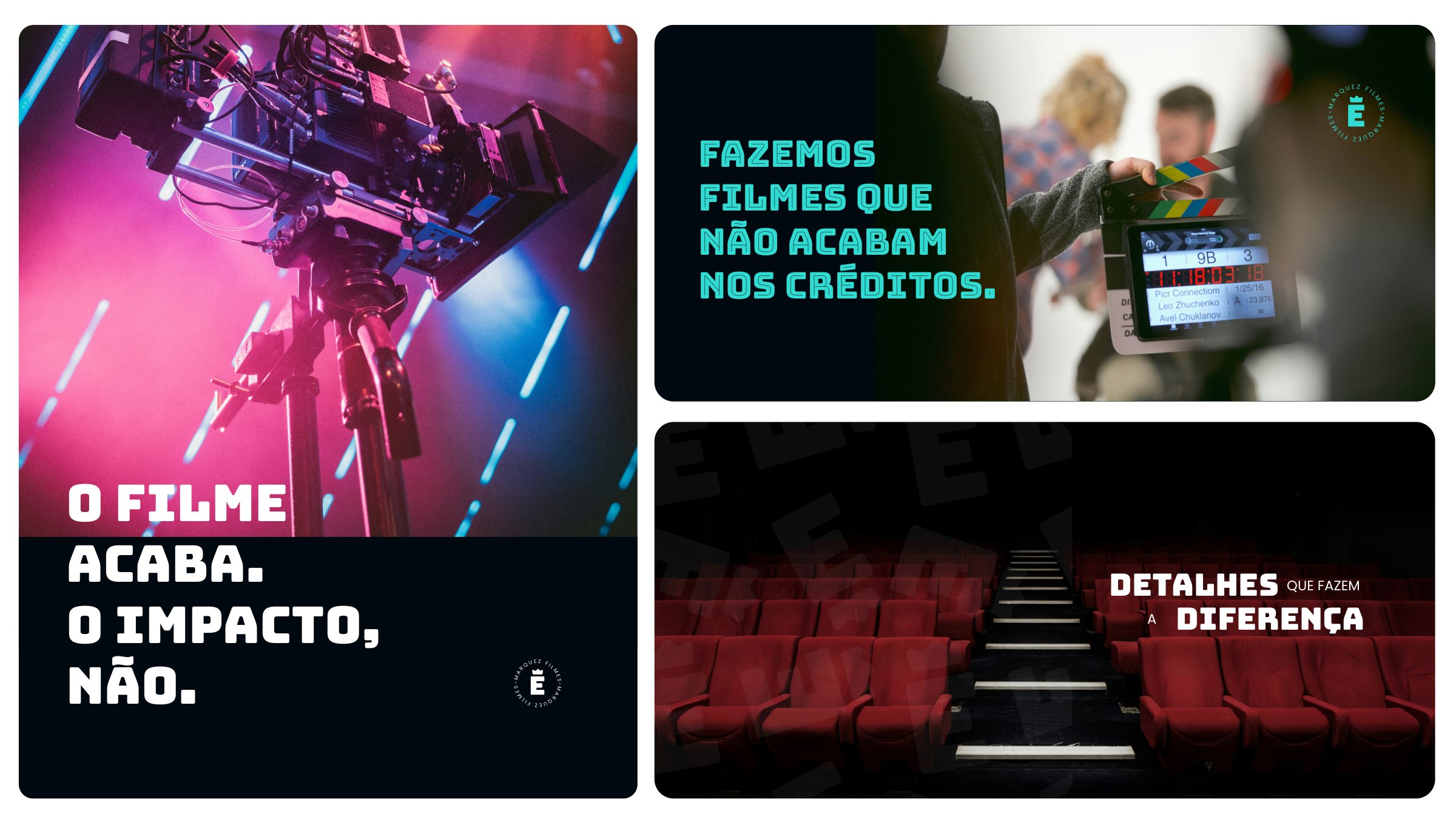 Campañas institucionales — 'La película termina. El impacto, no.' y 'Hacemos películas que no terminan en los créditos.'