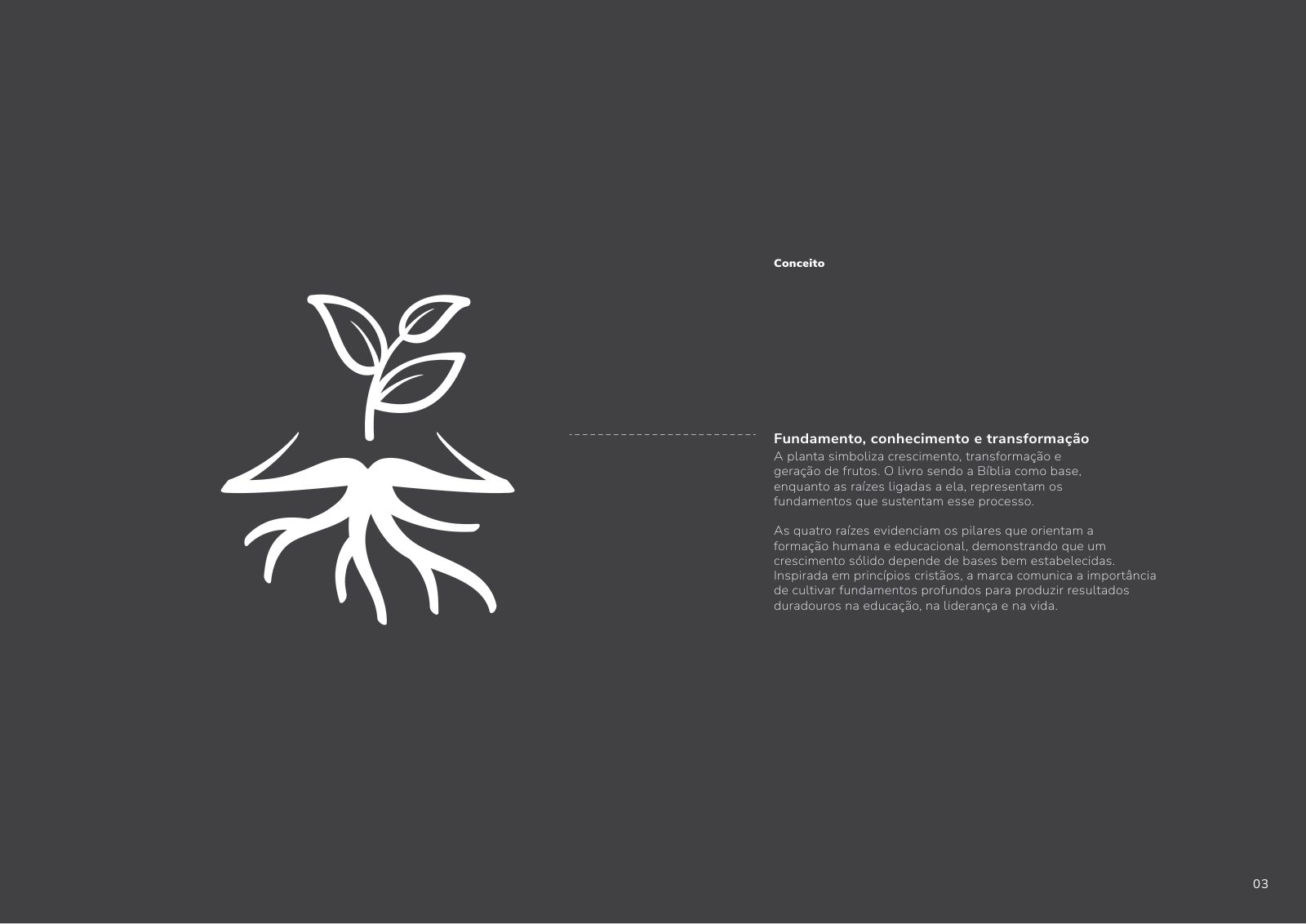Concept — the plant that grows from the Bible, four roots as pillars