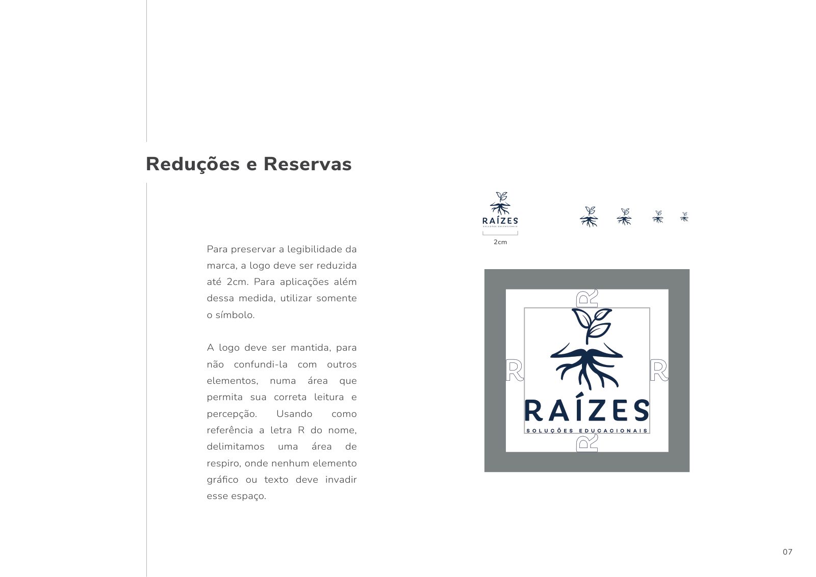 Reductions and reserves — clear space and minimum size
