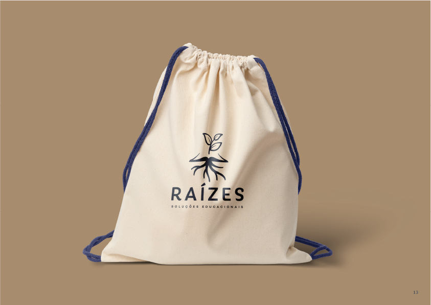 Institutional bag — logo on raw cotton