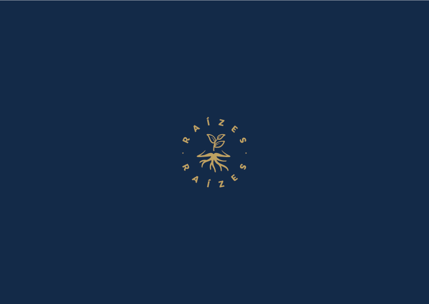 Circular seal — reduced signature in gold on midnight blue